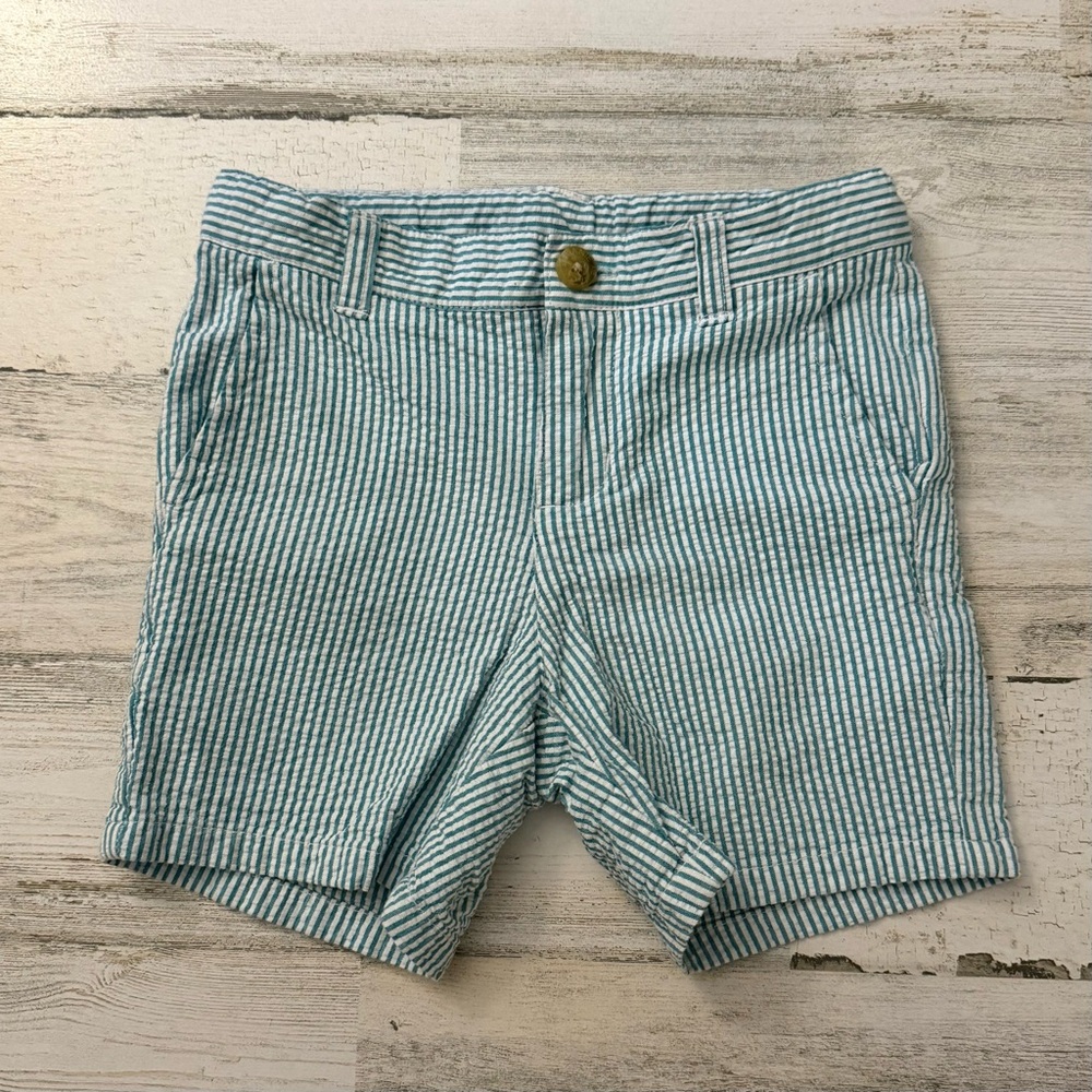 Janie and Jack- Teal Seersucker Kids Shorts